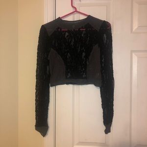 Black Crop Long-sleeve Free People Top
